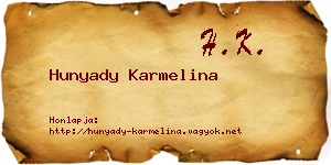 Hunyady Karmelina névjegykártya